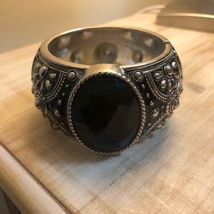 Custom made black snd silver onyx bracelet